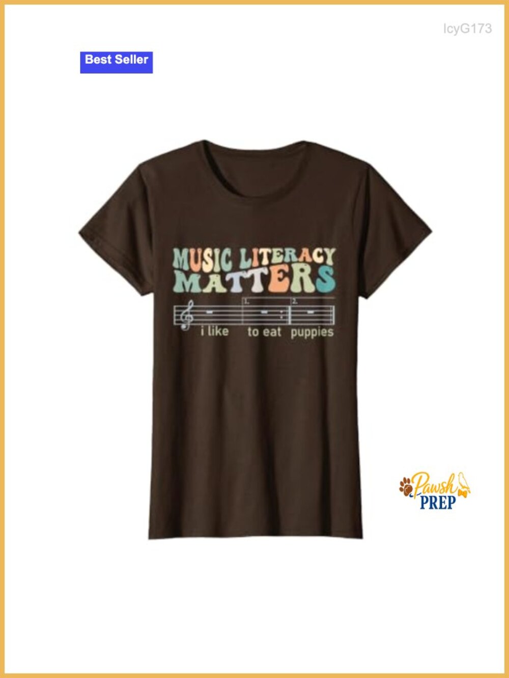 Music Literacy Matters I Like To Eat Puppies T-Shirt | Novelty Music Tee